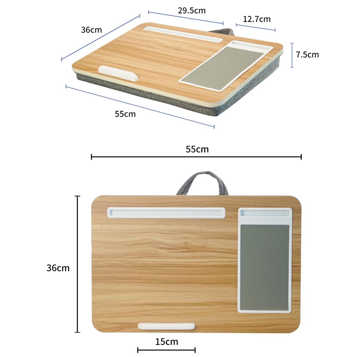 Black Wood Multifunctional Lazy Desk - Compact Design 4
