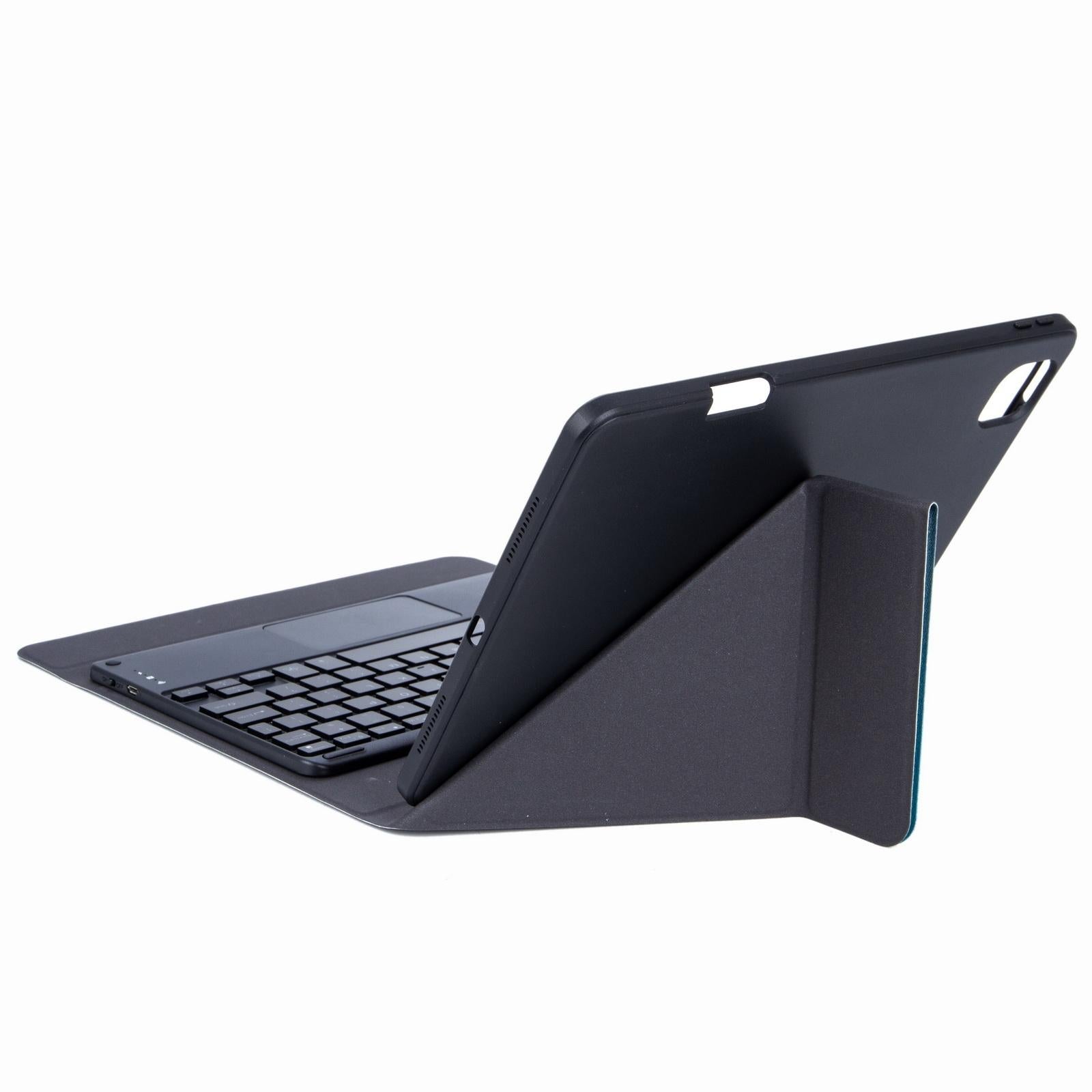 Bluetooth Keyboard Leather Case For Ipad 9.7 2018 / 2017 With Three-Fold Holder - Dark Night Green 6