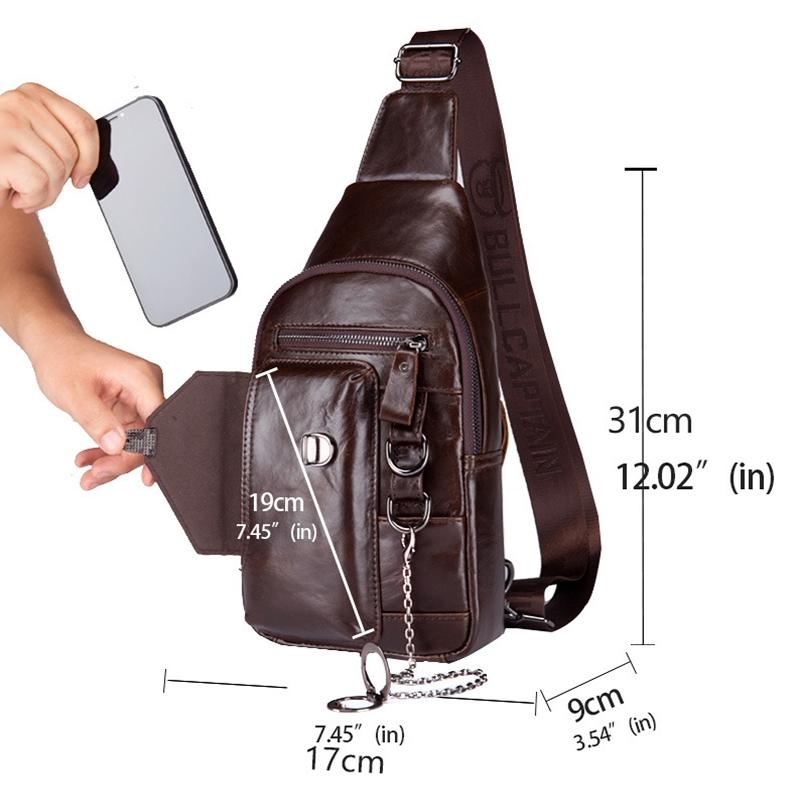 Large Capacity Waterproof Chest Bag With Phone Holder - Coffee 3