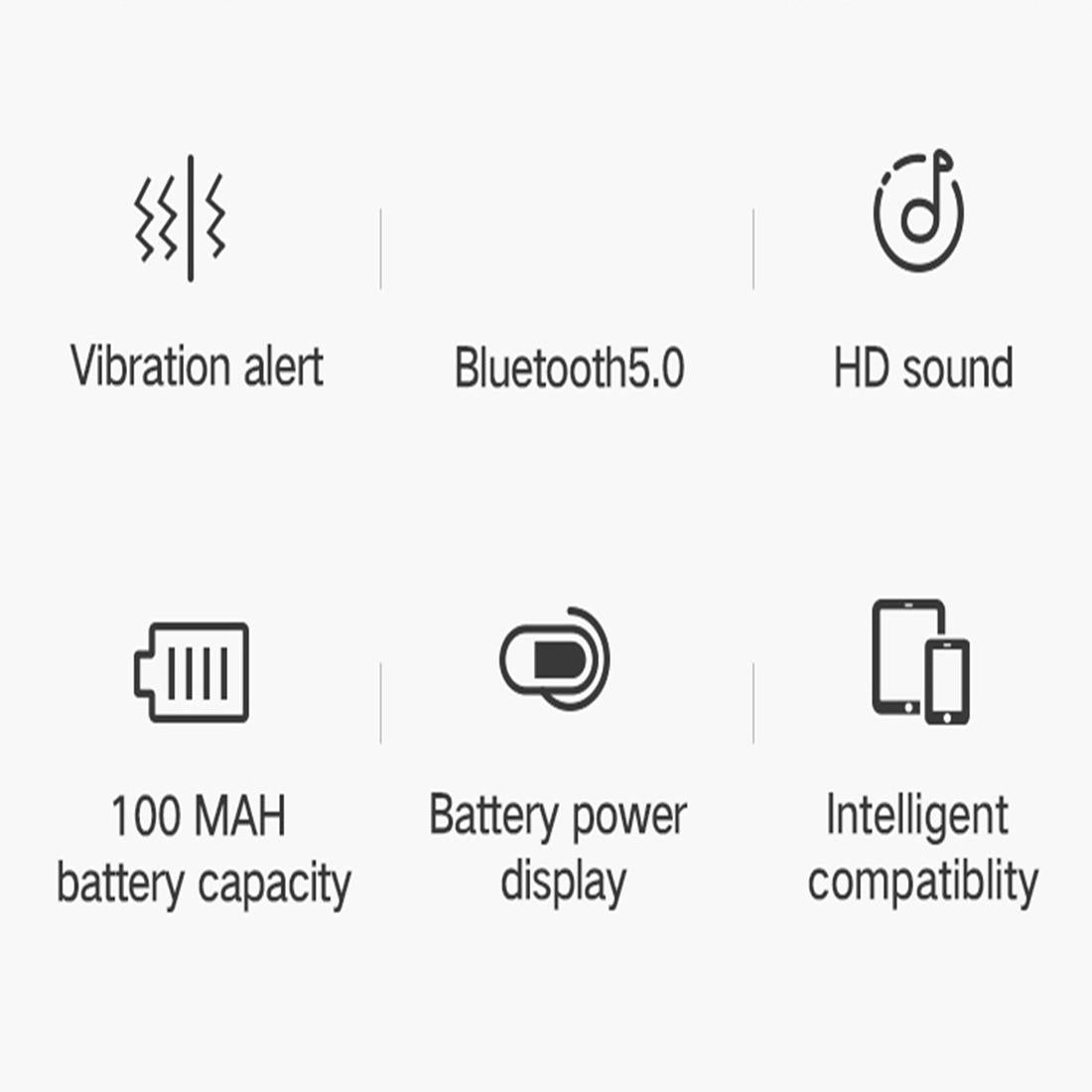 Wireless Bluetooth Earphone with Vibrating Alert and Clip - Black 10