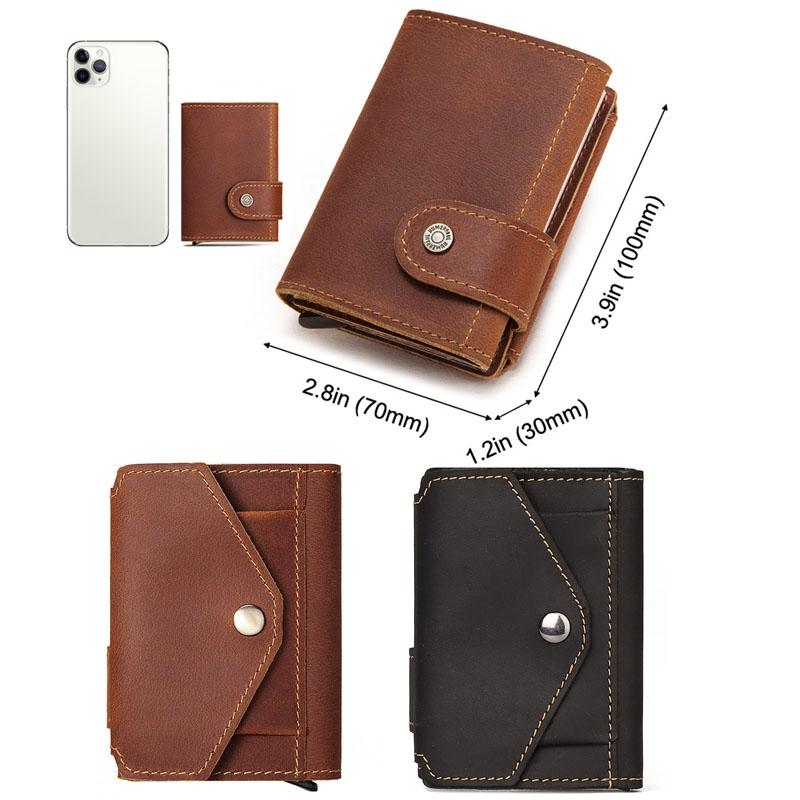 Secure Rfid Credit Card Holder - Compact Design - Brown 4