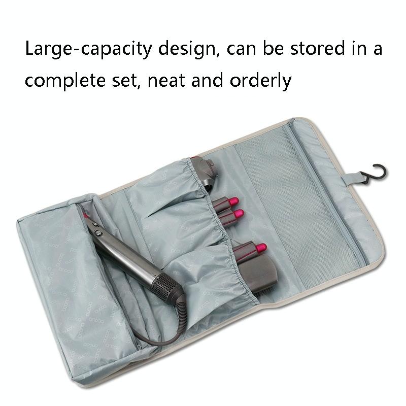 Portable Storage Bag for Dyson Hair Curler - Pu Leather - Grey 5