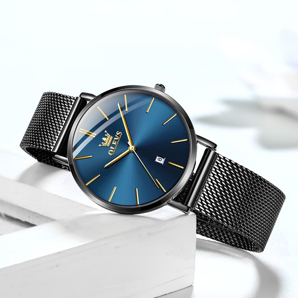 Waterproof Women Quartz Watch with Steel Strap - Black 3