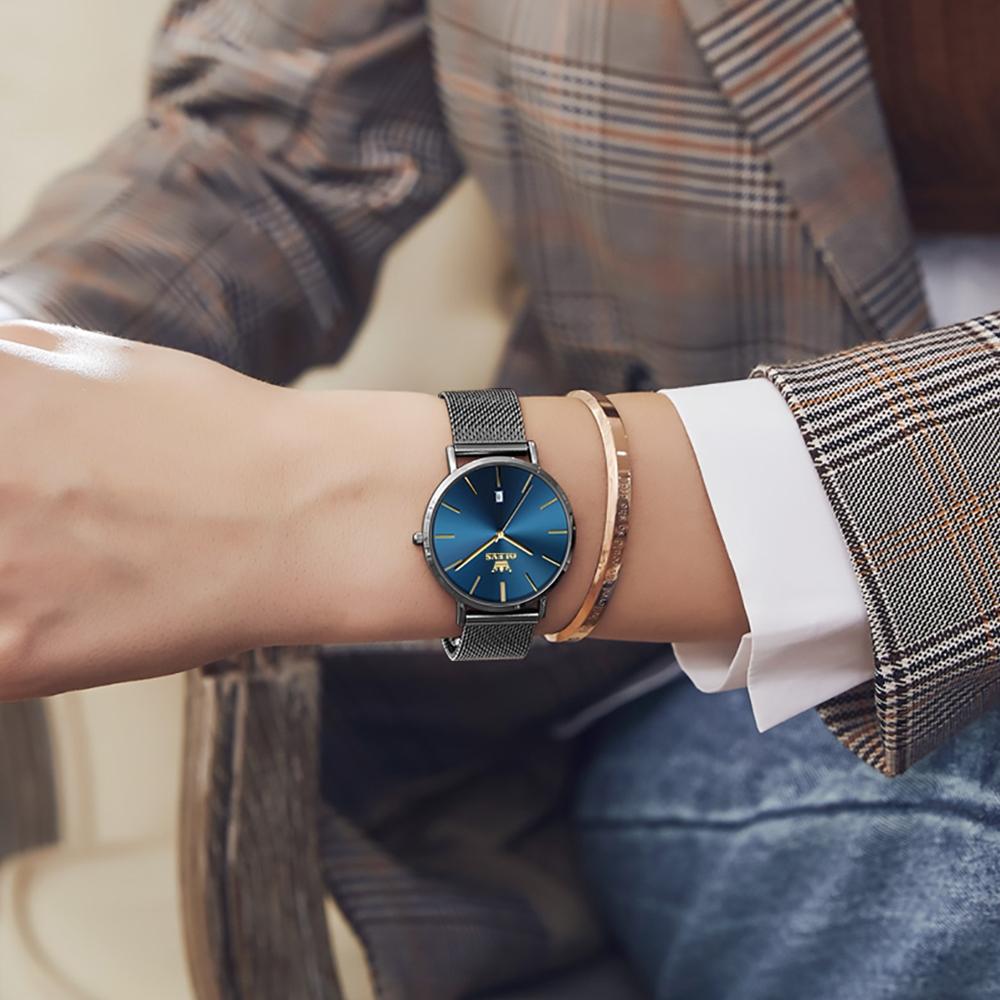 Waterproof Women Quartz Watch with Steel Strap - Black 11