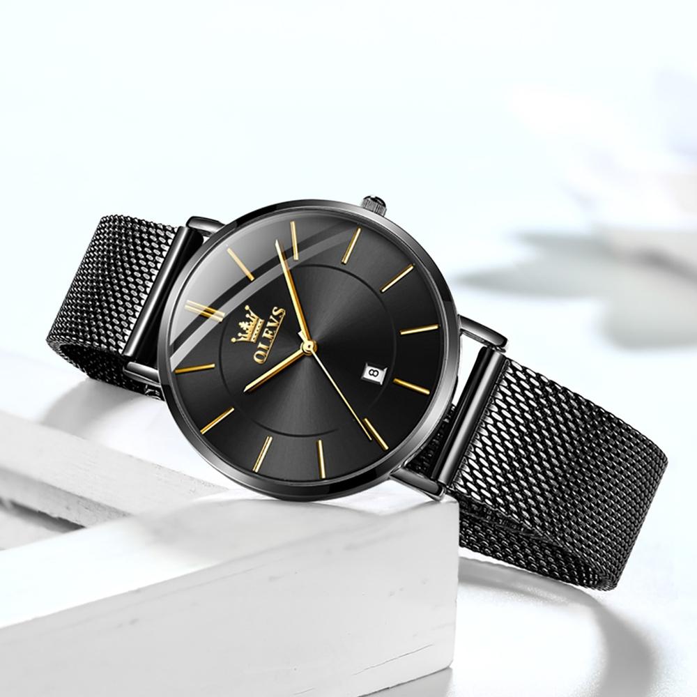 Waterproof Women Quartz Watch with Steel Strap - Black 13
