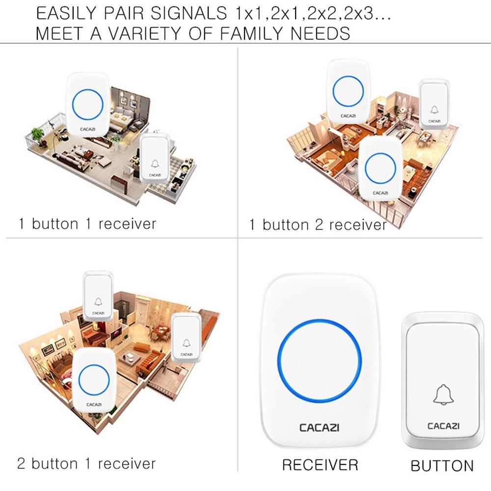 Wireless Waterproof Doorbell Cacazi A06 Dc 1 To 2 Battery Smart Home - Black 4
