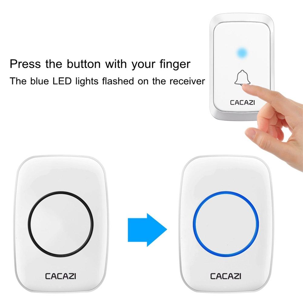 Wireless Waterproof Doorbell Cacazi A06 Dc 1 To 2 Battery Smart Home - Black 6