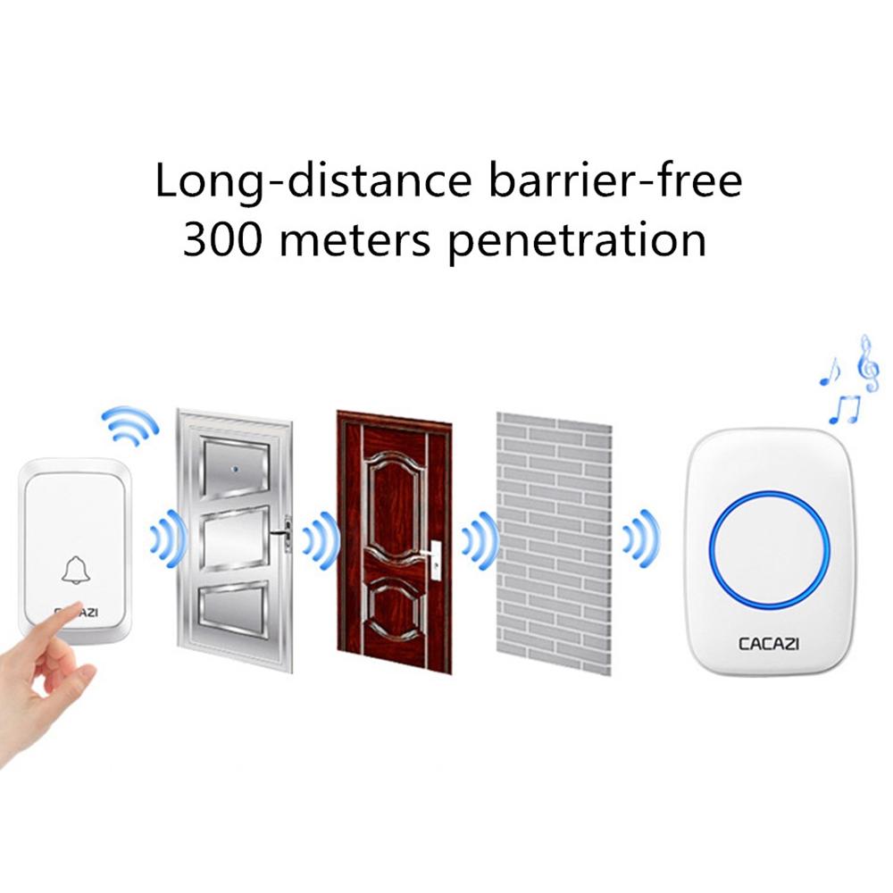 Wireless Waterproof Doorbell Cacazi A06 Dc 1 To 2 Battery Smart Home - Black 7