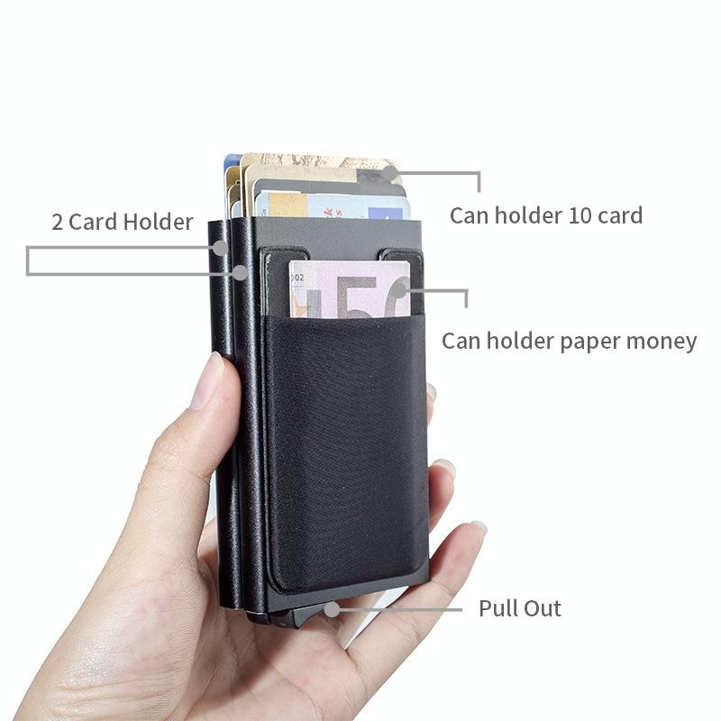 Rfid-blocking Coin Card Holder - Anti-degaussing - Silver Black 5