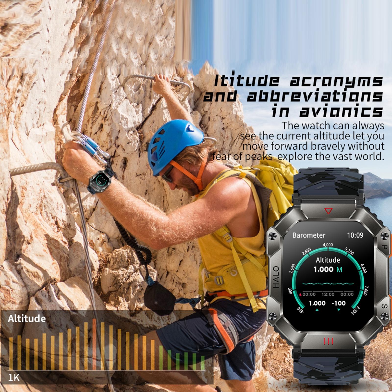 2.0 Inch Bt5.1 Ip67 Sport Smart Watch Support Bluetooth Call / Sleep / Blood Oxygen / Heart Rate / Blood Pressure Health Monitor - White + Camouflage 13