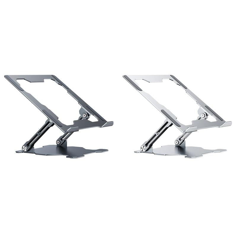 Foldable Laptop Stand - Hollow Design Heat-dissipating Flat Desktop - Moon Silver 3