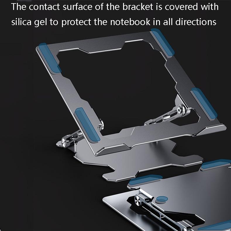 Foldable Laptop Stand - Hollow Design Heat-dissipating Flat Desktop - Moon Silver 6