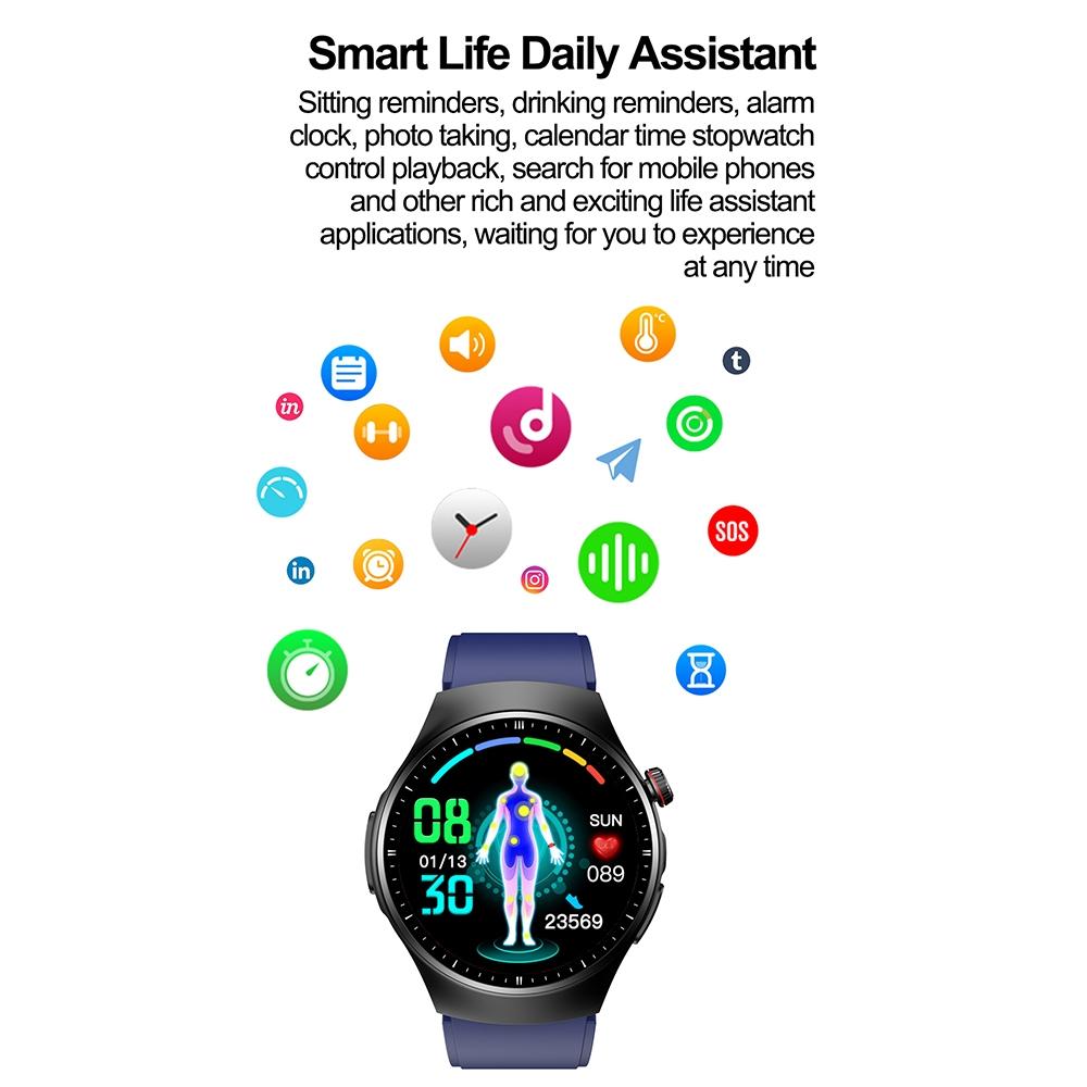 1.39 Inch Ip67 Waterproof Sports Health Monitoring Smart Bluetooth Calling Watch - Blue Silicone 9