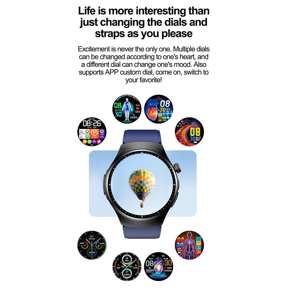 1.39 Inch Ip67 Waterproof Sports Health Monitoring Smart Bluetooth Calling Watch - Blue Silicone 10