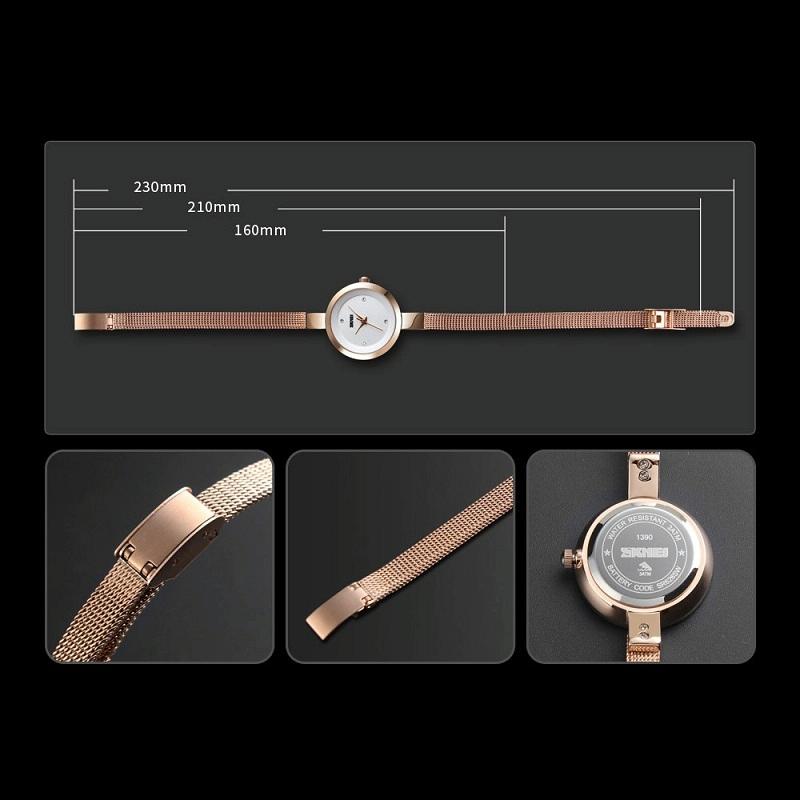 Lightweight Steel Band Women Quartz Watch - Business Casual - Golden 5