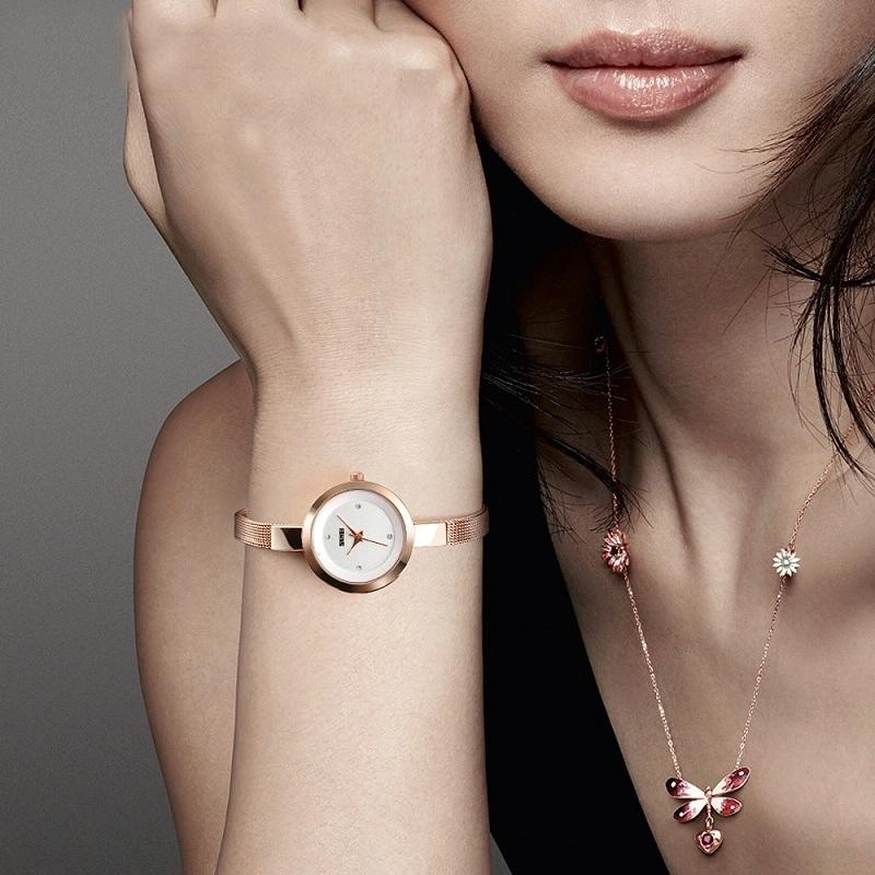 Lightweight Steel Band Women Quartz Watch - Business Casual - Golden 8
