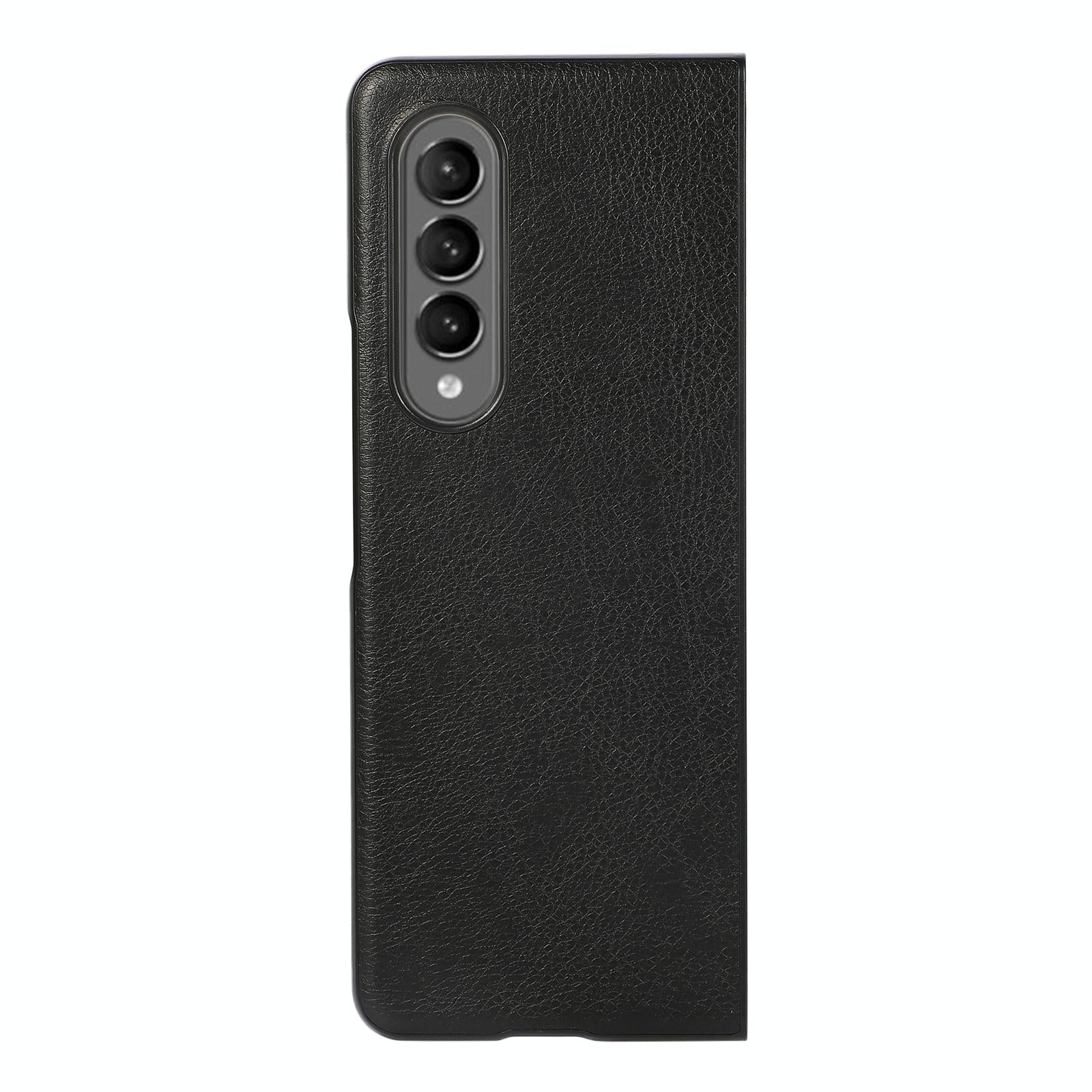 For Samsung Galaxy Z Fold4 5G Two Tone Litchi Pu Case - Slim & Stylish - Orange 3