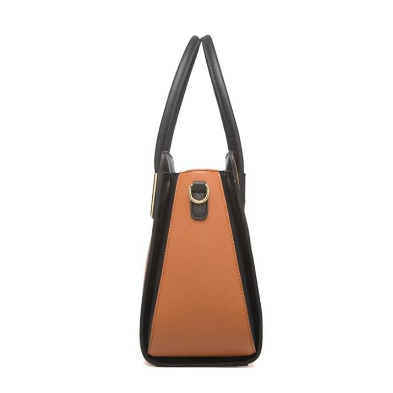 Large Capacity 4-in-1 Messenger Handbag with Fashionable Colour Block Design - Black 7