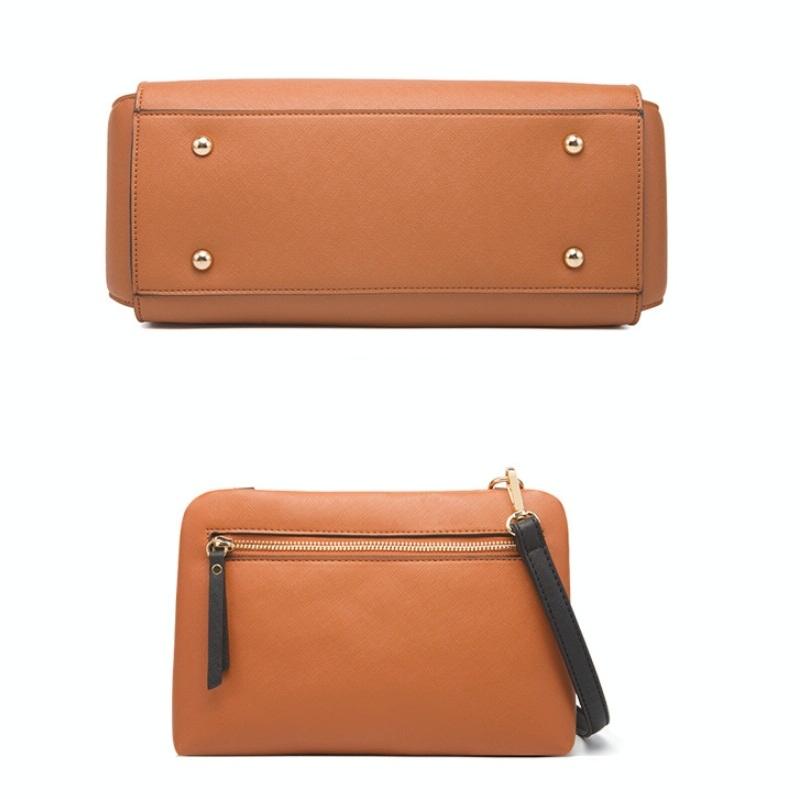 Large Capacity 4-in-1 Messenger Handbag with Fashionable Colour Block Design - Black 8