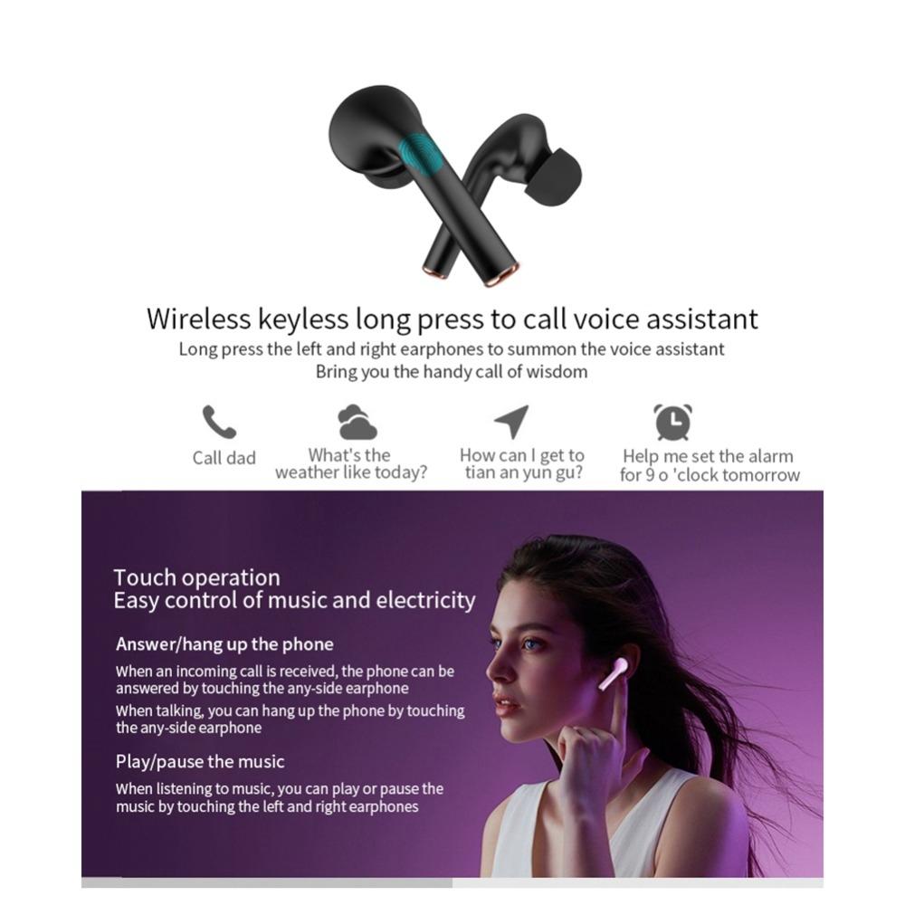 Waterproof Wireless Bluetooth Earbuds with Led Display and Hifi Sound - White 5