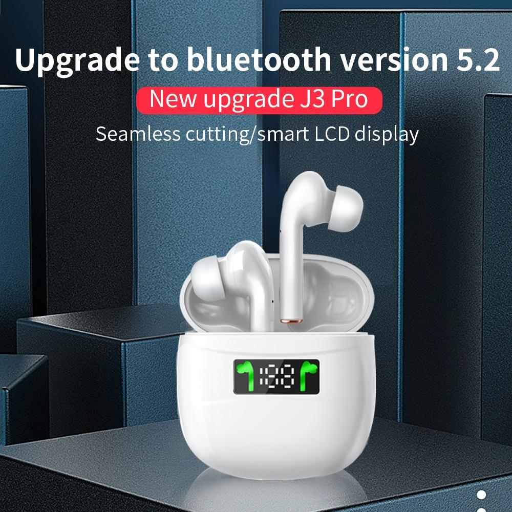 Waterproof Wireless Bluetooth Earbuds with Led Display and Hifi Sound - White 10