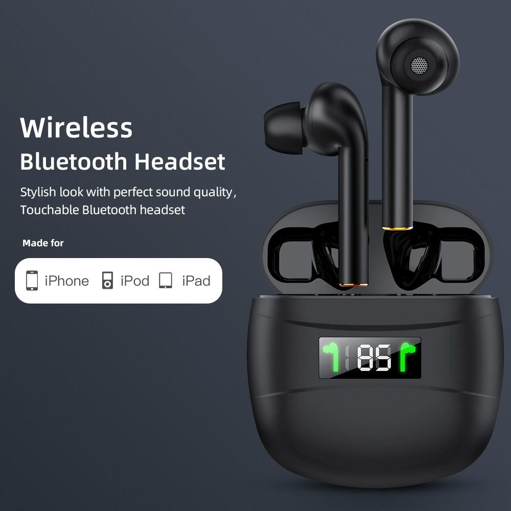 Waterproof Wireless Bluetooth Earbuds with Led Display and Hifi Sound - White 12