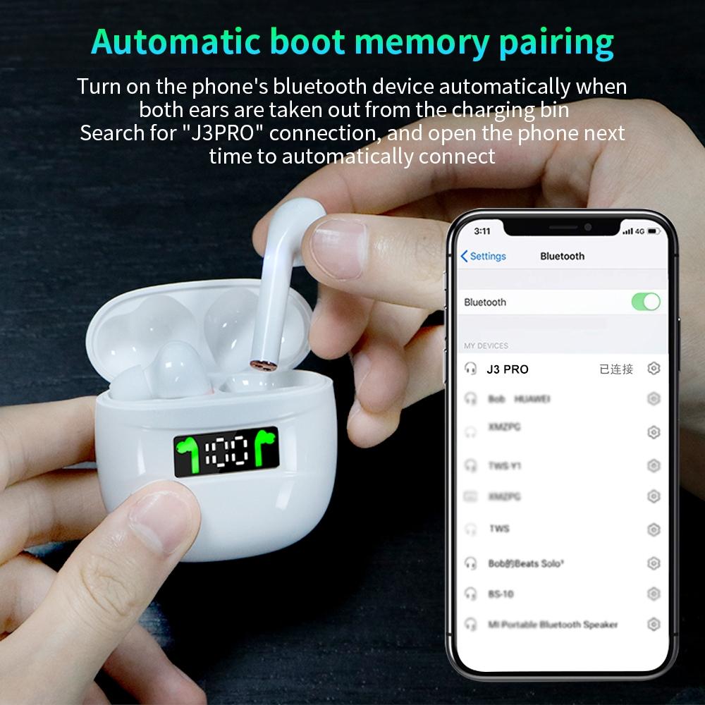 Waterproof Wireless Bluetooth Earbuds with Led Display and Hifi Sound - White 13
