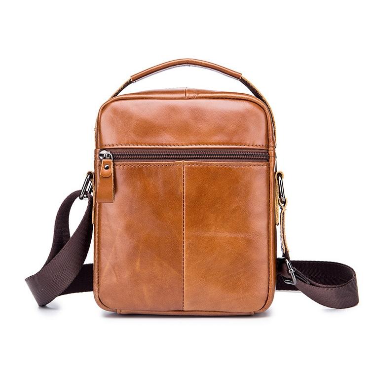 Retro Leather Shoulder Bag For Men Large Capacity - Brown 12
