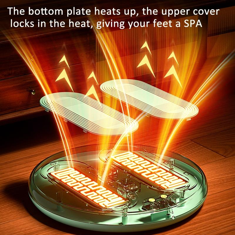 Adjustable 5V Usb Foot Massager Warmer 3 Temp & Vibration Levels - Milk Green 5