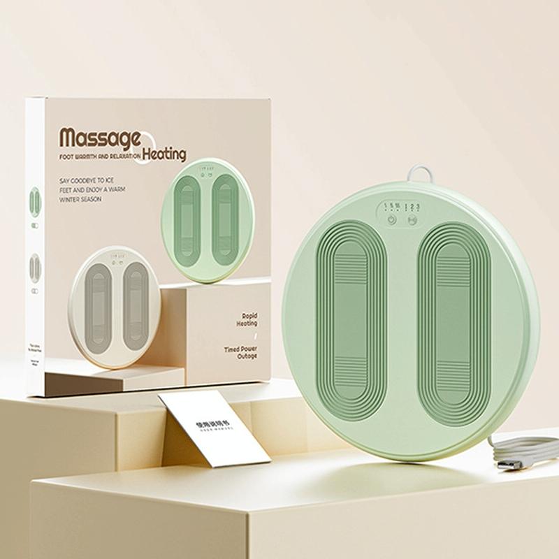 Adjustable 5V Usb Foot Massager Warmer 3 Temp & Vibration Levels - Milk Green 10