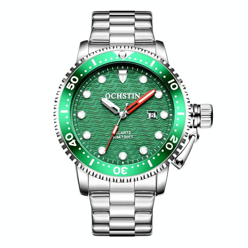 Waterproof Luminous Men Watch with Steel Strap - Multifunctional Quartz - Black 8