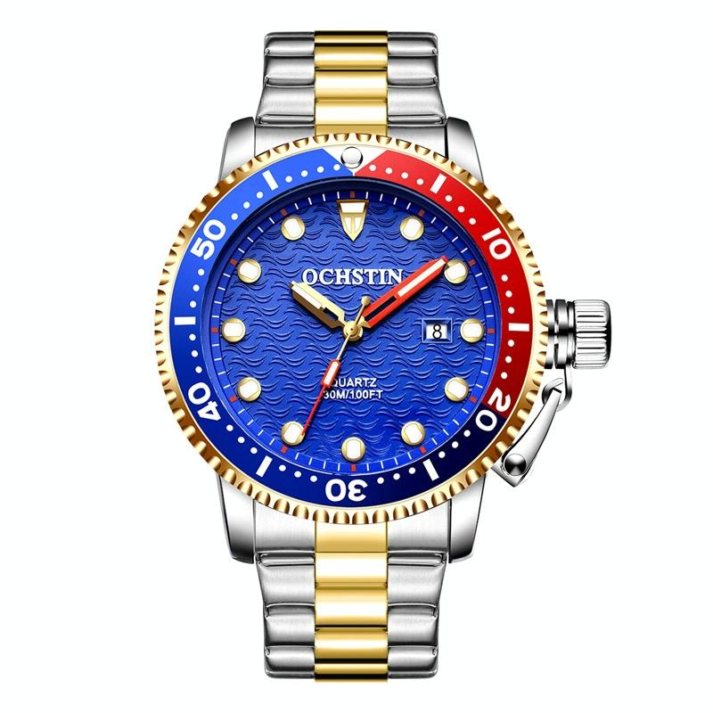 Waterproof Luminous Men Watch with Steel Strap - Multifunctional Quartz - Black 10