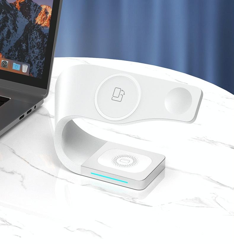 4 In 1 Magnetic Wireless Charger For Iphone Iwatches Airpods - White 3