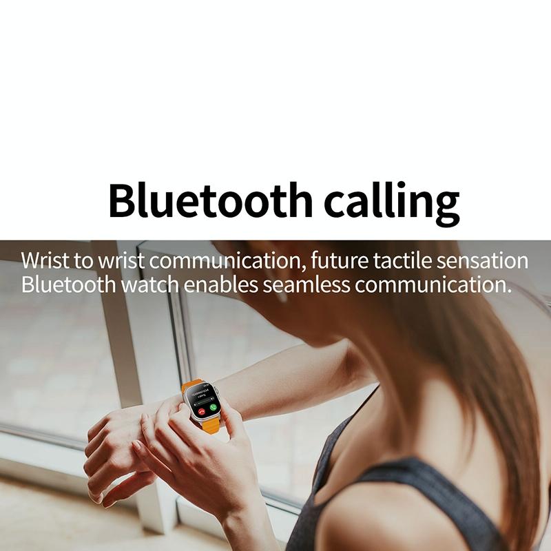 2.01 Inch Bluetooth Call Smart Watch Support Heart Rate / Blood Oxygen - Silver Orange 7
