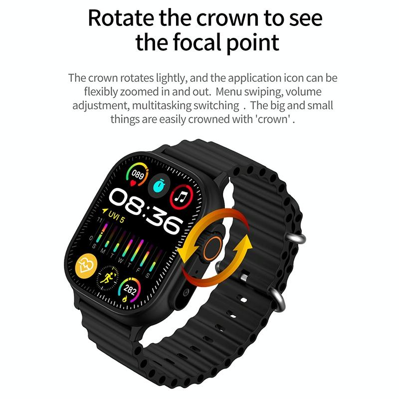 2.01 Inch Bluetooth Call Smart Watch Support Heart Rate / Blood Oxygen - Silver Orange 13