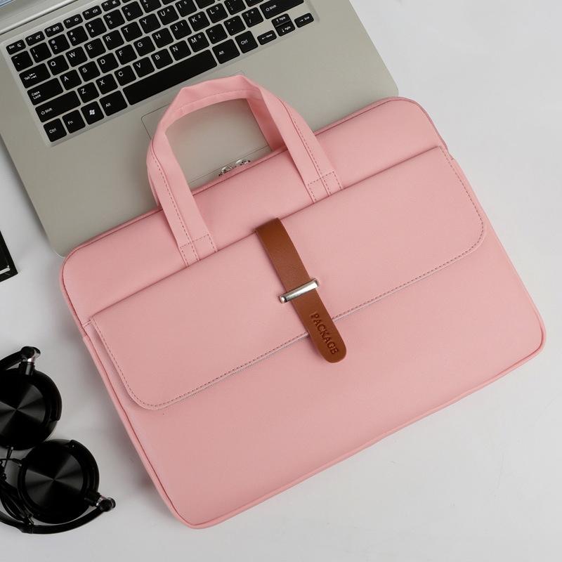 13-13.3 Inch Pink Pu Waterproof Laptop Bag - Durable and Stylish