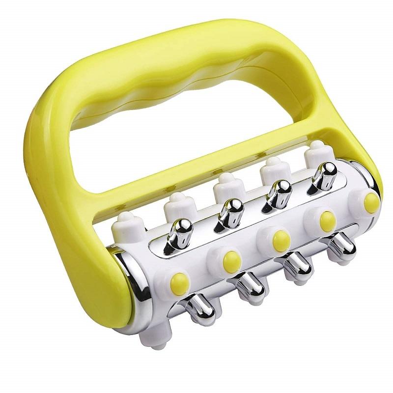 Curved Handheld Roller Massager 5 Rows Soothing Relief - Green 10
