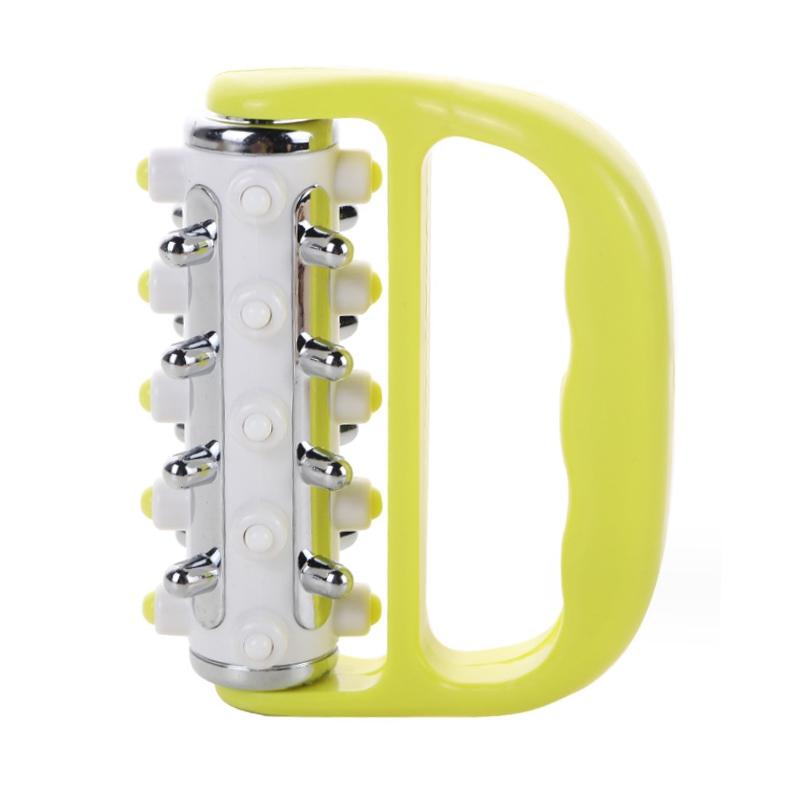 Curved Handheld Roller Massager 5 Rows Soothing Relief - Green 11