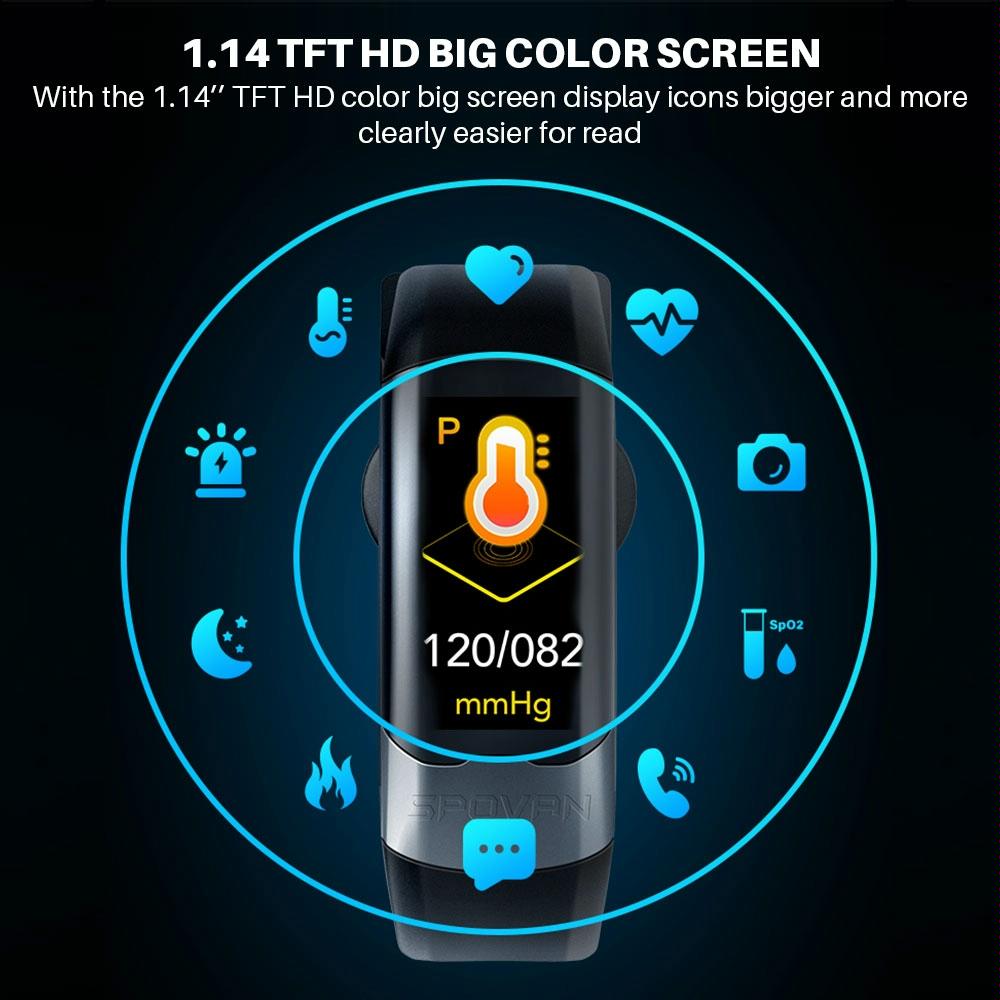 Smart Bracelet With Tft Hd Display Blood Oxygen & Sleep Monitoring - Blue 4
