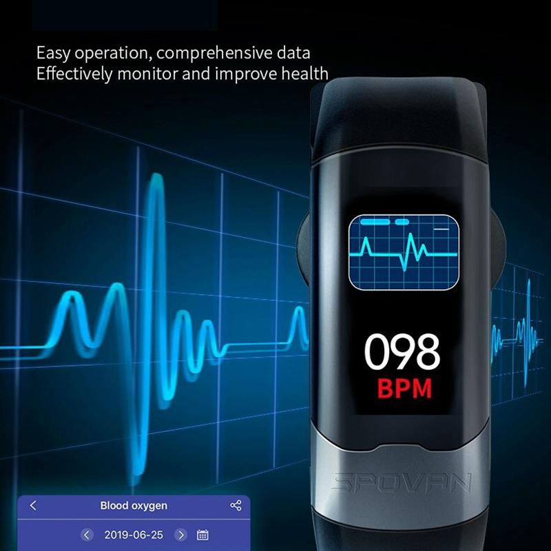 Smart Bracelet With Tft Hd Display Blood Oxygen & Sleep Monitoring - Blue 6