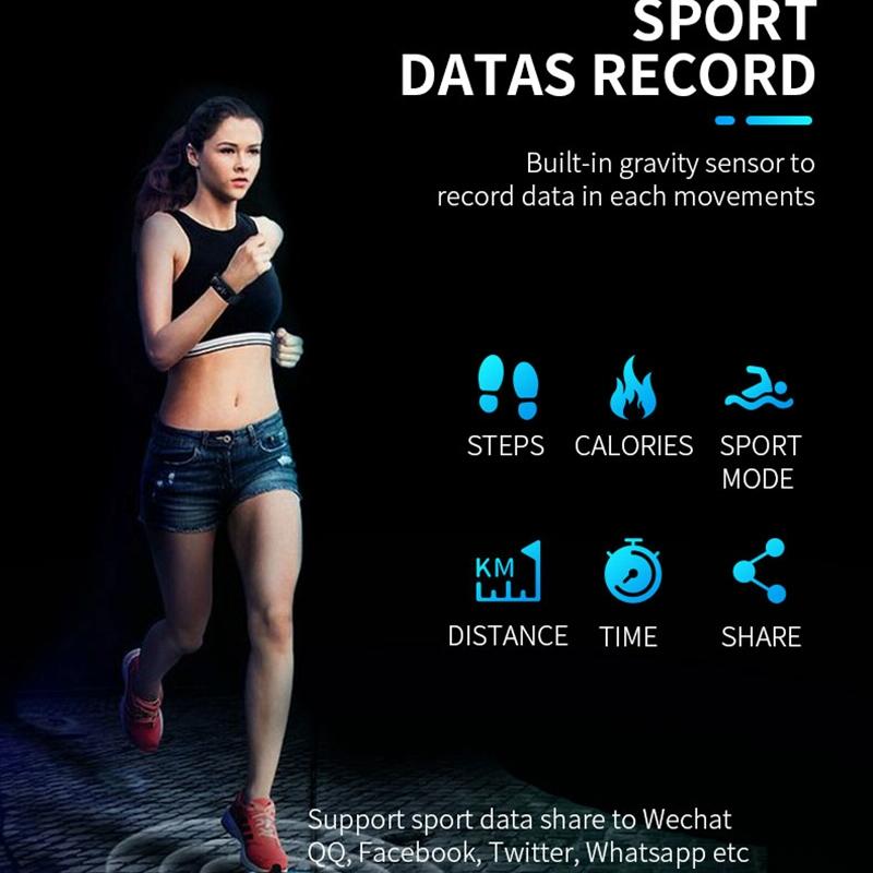 Smart Bracelet With Tft Hd Display Blood Oxygen & Sleep Monitoring - Blue 11