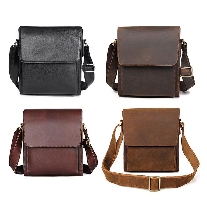 Rustic Leather Men Shoulder Bag - Brown 3