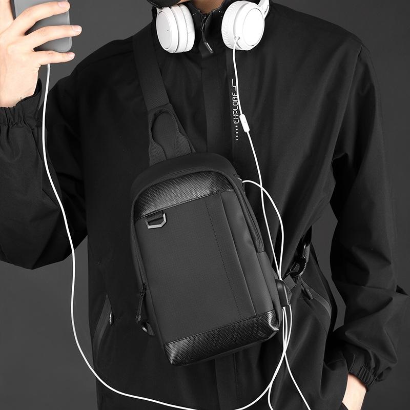 Waterproof Men Chest Bag Multifunctional Shoulder Crossbody For Riding And Casual Use - Grey 12