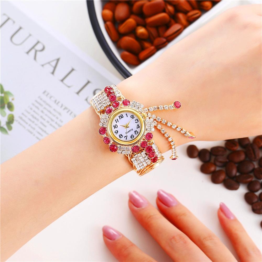 Diamond Pendant Quartz Bracelet Watch for Women - Wild and Unique - Blue 14
