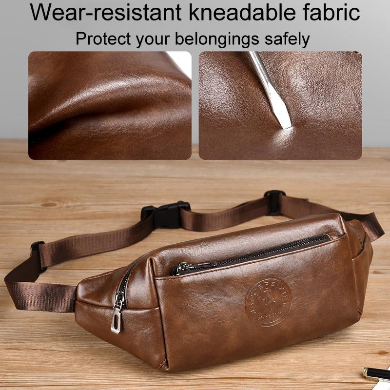 Large Capacity Waterproof Sports Waist Pack For Men - Brown 10