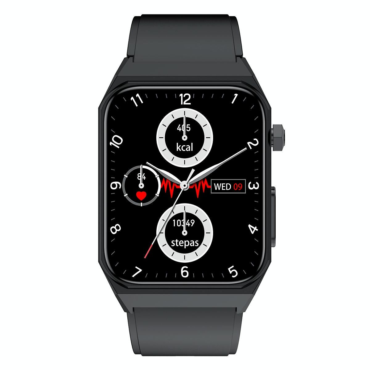 1.91 Inch Waterproof Ecg Smart Watch With Silicone Band Ip68 - Red 3