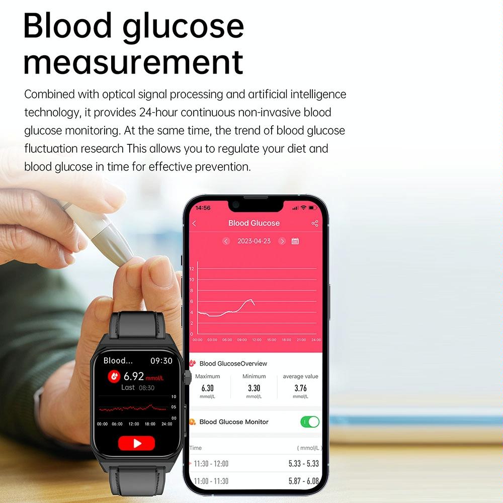1.91 Inch Waterproof Ecg Smart Watch With Silicone Band Ip68 - Red 9
