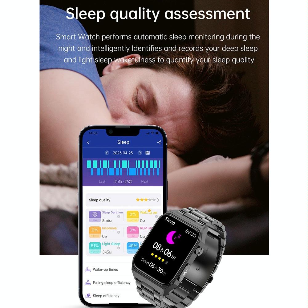 1.91 Inch Waterproof Ecg Smart Watch With Silicone Band Ip68 - Red 11