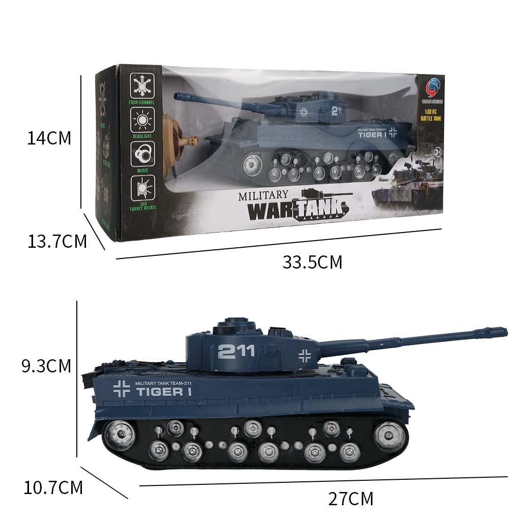 1 32 Four-way Rc Tank with Remote Control - Green 13