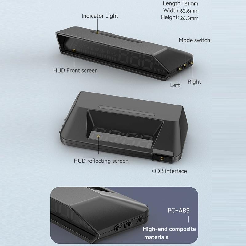 Vehicle Obd Head Up Display Multi Function Instrument For Oil Temp & Gearbox Monitoring - S101 6